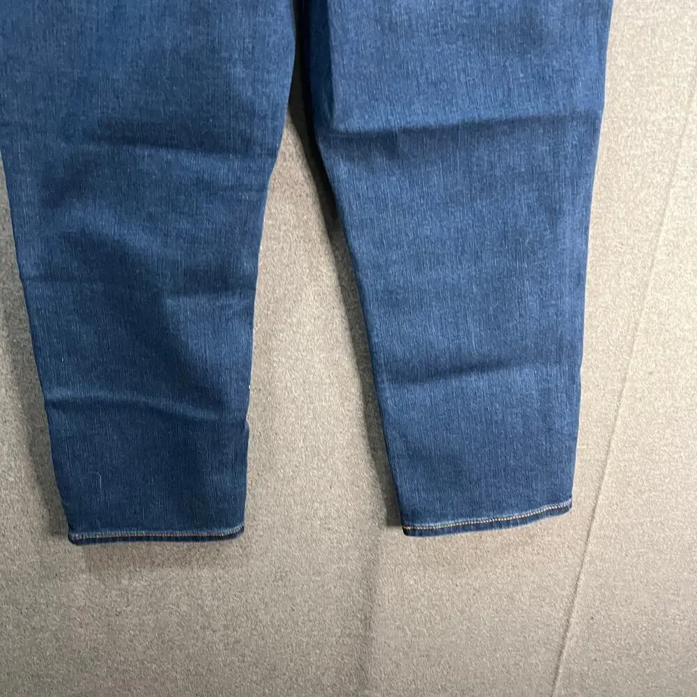 Encore by Idina Menzel Regular High Waisted Crop Jeans Indigo Medium Wash 10